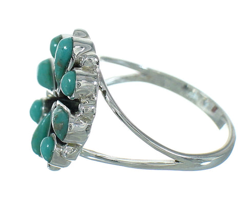 Turquoise And Genuine Sterling Silver Ring Size 7 YX86970